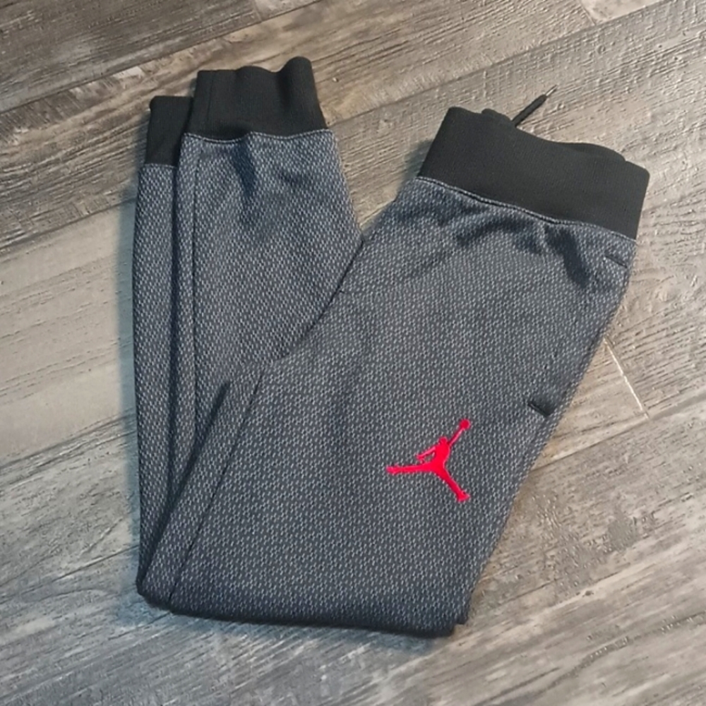 EUC JORDAN JUMPMAN TAPERED PANTS THERMA FIT SPECKLED BLACK SZ L-REDUCED